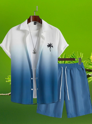 DHAMELIYA ENTERPRISE Men Printed Dark Blue Top & Shorts Set