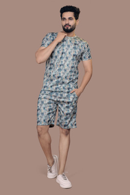 JILVA ENTERPRISE Men Printed Multicolor Night Suit Set