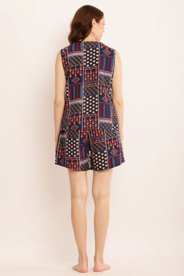 ShopGlobal Women Printed Multicolor Night Suit Set