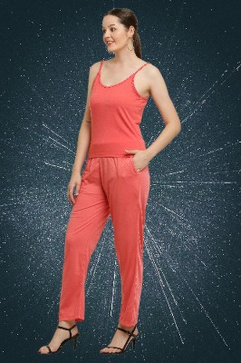 elegance redefined Women Solid Multicolor Top & Pyjama Set