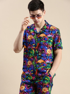 SHOWOFFFF Men Printed Multicolor Top & Shorts Set