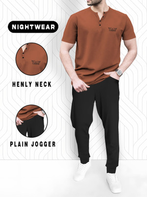 TRIPR Men Printed Multicolor Night Suit Set