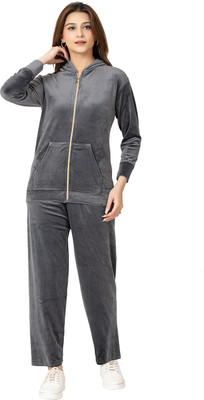 RG BY SS CLOTHING Women Solid Grey Night Suit Set