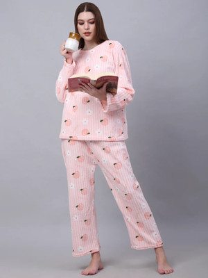 Ucollection Women Printed Multicolor Night Suit Set