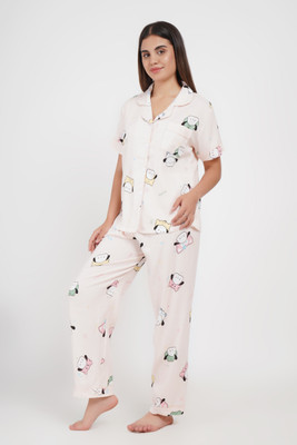 Lugo Women Printed Multicolor Night Suit Set