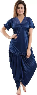 GC GLORIOUS CHOICE Women Solid Blue Top & Pyjama Set
