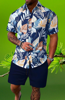 DHAMELIYA ENTERPRISE Men Printed Blue Top & Shorts Set