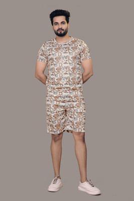 JILVA ENTERPRISE Men Printed Multicolor Night Suit Set