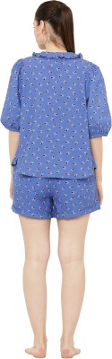 Indiana Fashion Women Printed Blue Night Suit Set