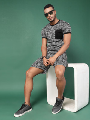 RIGO Men Printed Green Night Suit Set