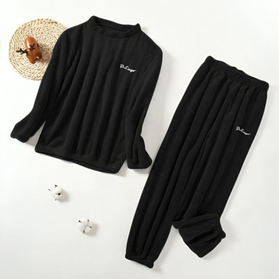 PKF Women Solid Black Night Suit Set