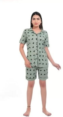 Sagar Impex Women Printed Green Top & Shorts Set