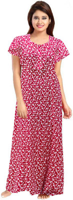 AakarShana Women Nightdress(Red)