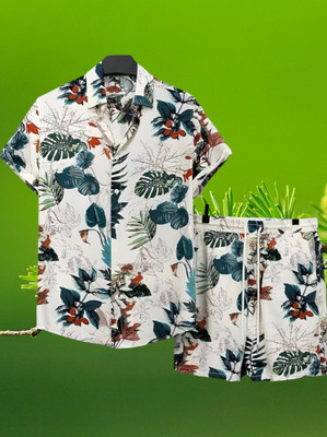 DHAMELIYA ENTERPRISE Men Printed Light Green Top & Shorts Set