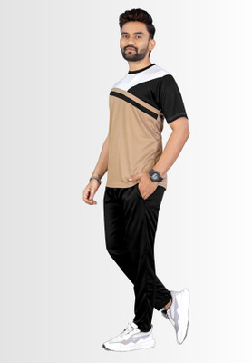 LINSOR FASHION Men Colorblock Multicolor Night Suit Set