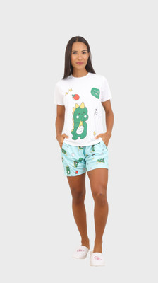 ENZO UNITY Women Printed Multicolor Top & Shorts Set