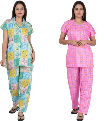 BHOOMI Women Printed Multicolor Night Suit Set