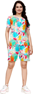 VMENTERPRISE Women Printed Multicolor Night Suit Set