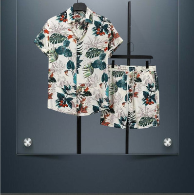 GLORI STAR Men Printed Red Night Suit Set