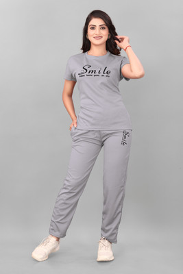 Vmd Women Printed Grey Night Suit Set