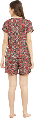 ShopGlobal Women Printed Multicolor Top & Shorts Set