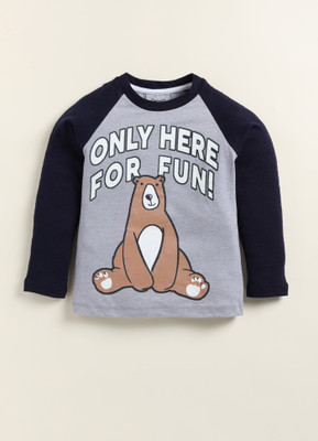 Lazy Shark Boys Printed Grey Night Suit Set