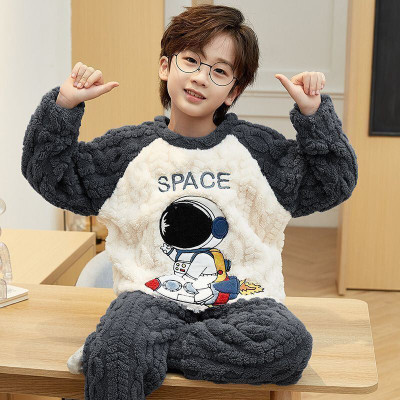 Moka Boys & Girls Embroidered Grey Top & Pyjama Set