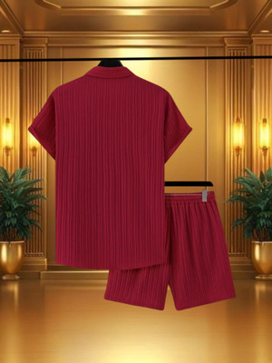 7starenterprise7 Men Self Design Multicolor Night Suit Set