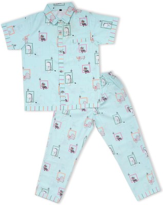 Minimates Boys & Girls Printed Multicolor Shirt & Pyjama set