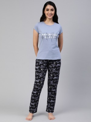 Lyra Women Graphic Print Multicolor Top & Pyjama Set