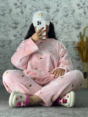 Lugo Women Printed Pink Night Suit Set