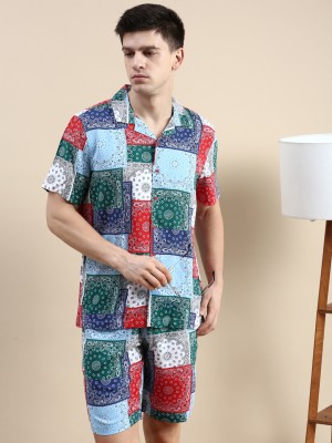 Showoff Men Printed Multicolor Night Suit Set