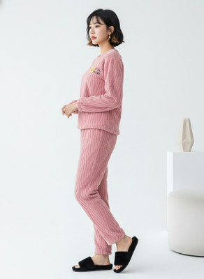 SKG Women Self Design Pink Night Suit Set