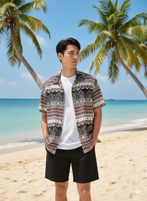 GLORI STAR Men Printed Multicolor Night Suit Set