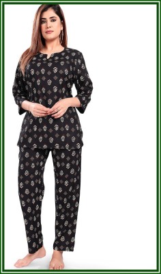 Shiski Women Printed Multicolor Top & Pyjama Set