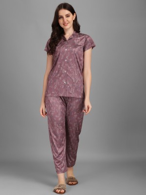 SHIVANSH TEX Women Printed Grey Top & Pyjama Set