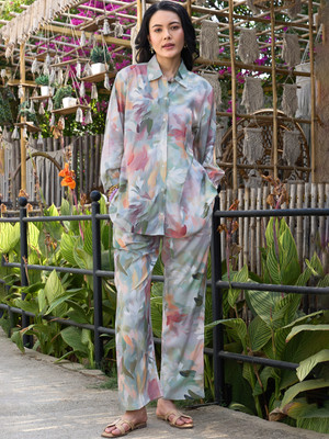 ZEYO Women Floral Print Multicolor Night Suit Set