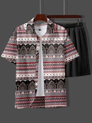Vividvibe Men Self Design Multicolor Night Suit Set