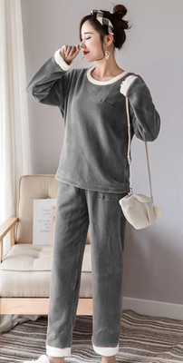 Lugo Women Solid Grey Night Suit Set