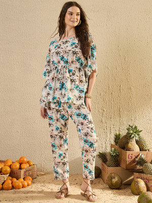 Sanskrutihomes Women Printed Multicolor Night Suit Set