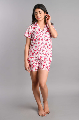RAHUL TRADERS Women Printed Pink Top & Shorts Set