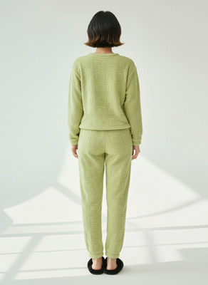 SKG Women Printed Light Green Night Suit Set