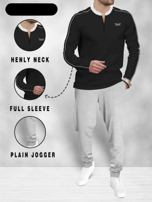 TRIPR Men Solid Multicolor Night Suit Set