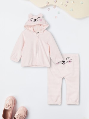 MAX Girls Printed Pink Top & Pyjama Set