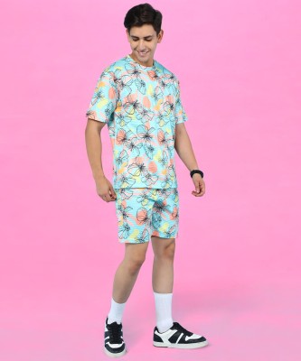 INDICLUB Men Printed Multicolor Night Suit Set