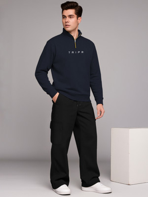 TRIPR Men Solid Blue, Black Night Suit Set