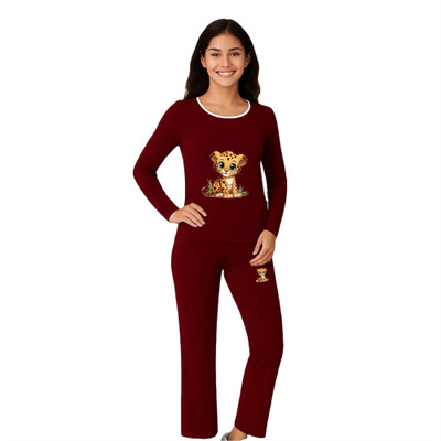 Xivir Women Printed Green Shirt & Pyjama set