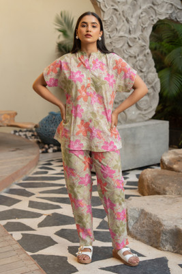 MIRCHI FASHION Women Printed White, Black, Pink Night Suit Set