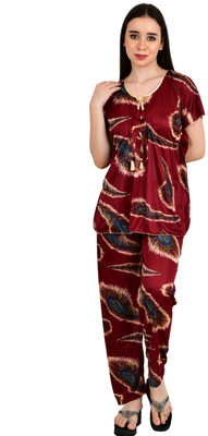 OneTip Women Striped Multicolor Shirt & Pyjama set
