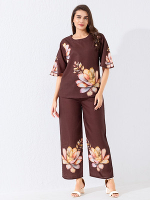 Kattly Women Printed Multicolor Night Suit Set